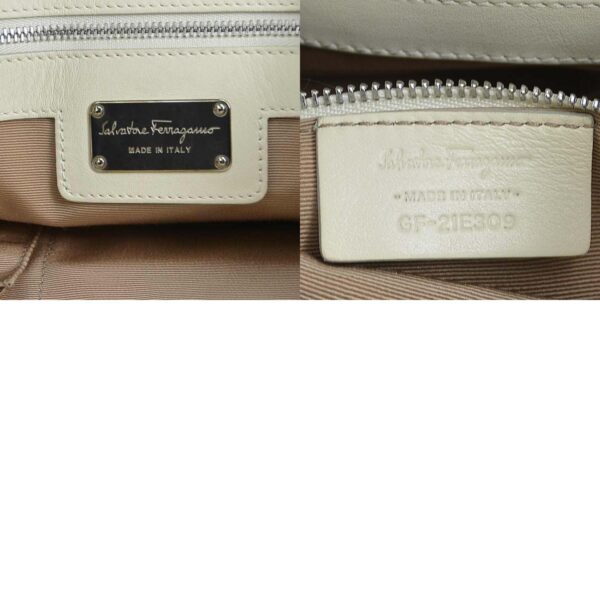 r10051g 13 c Salvatore Ferragamo Rose Leather Shoulder Bag Ivory