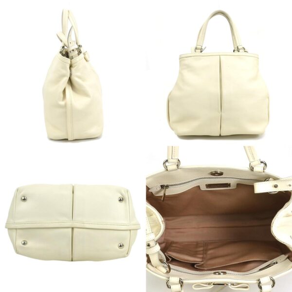 r10051g 1 c Salvatore Ferragamo Rose Leather Shoulder Bag Ivory