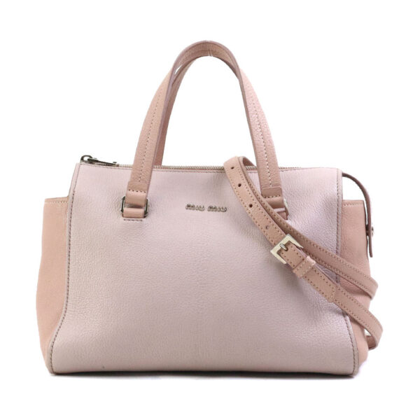 r10082f Miu Miu Handbag Shoulder Bag Leather Pink