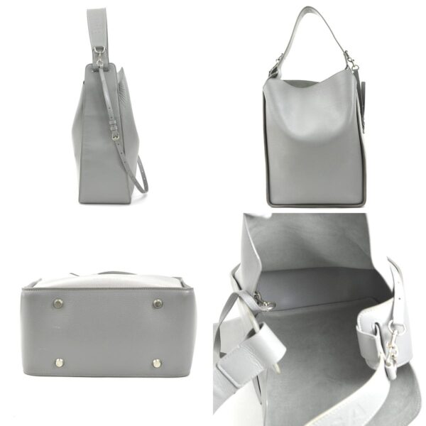 r10114g 1 c Balenciaga Leather North South Shoulder Bag Gray