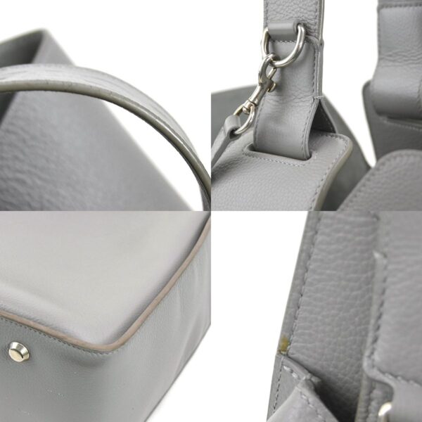 r10114g 9 c Balenciaga Leather North South Shoulder Bag Gray