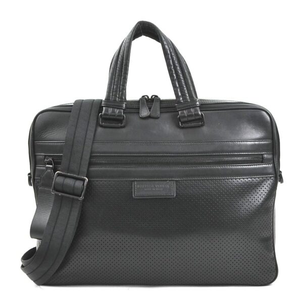 r10142g Bottega Veneta Leggero Leather Business Bag Black