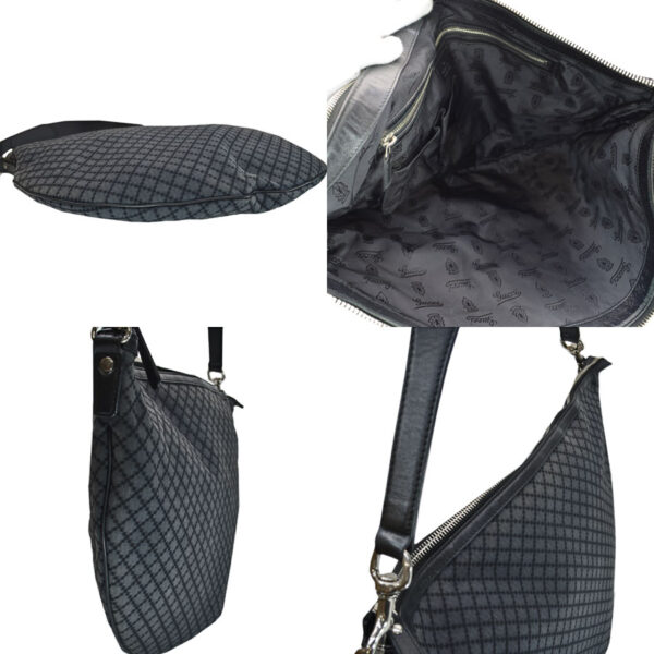 r7531 1 Gucci Diamante Canvas Leather Shoulder Bag Black