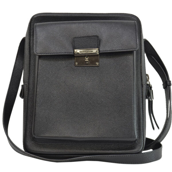 r7959a Burberry Leather Crossbody Shoulder Bag Black