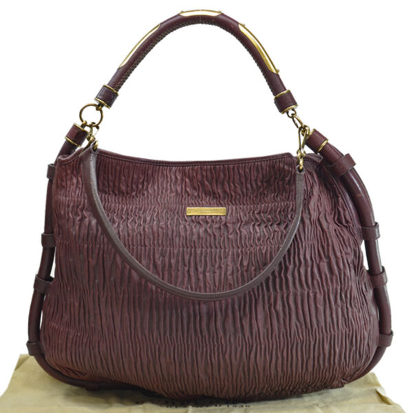 r8185a Burberry Leather 2Way Shoulder Bag Brown