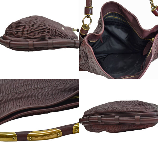 r8185a 1 Burberry Leather 2Way Shoulder Bag Brown