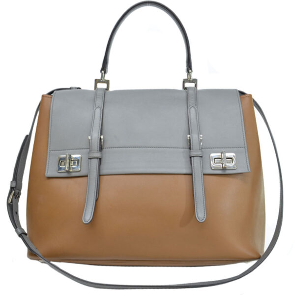 r8191a Prada Leather Shoulder Bag Brown Gray