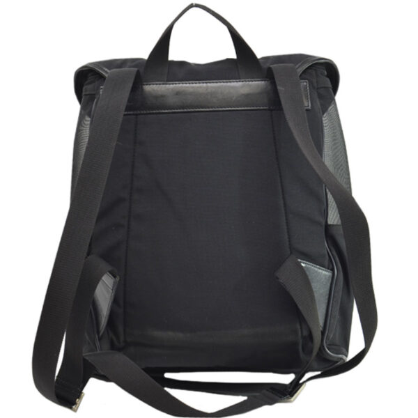 r8195a 2 Gucci Nylon Leather Backpack Black