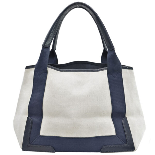 r8278a 2 Balenciaga Canvas Leather Tote Bag White Navy