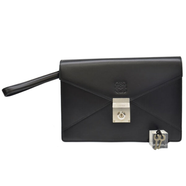 r8348f Loewe Clutch Bag Leather Black