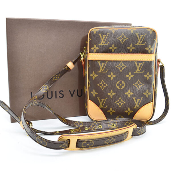 r8606a Louis Vuitton Danube Monogram Canvas Crossbody Bag Brown