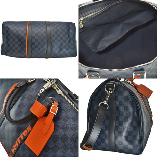 r8608a 1 Louis Vuitton Keepall Bandouliere 45 Damier Cobalt Bag Navy Blue