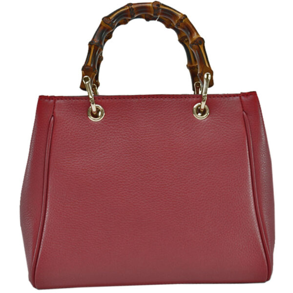 r8860a 1 Gucci Bamboo Leather Shoulder Bag Red Brown