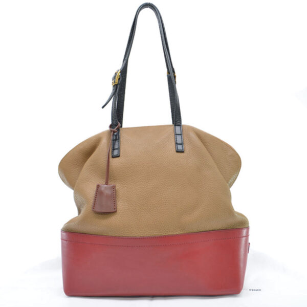 r8931a 1 Fendi Shoulder Bag Leather Beige Red Black