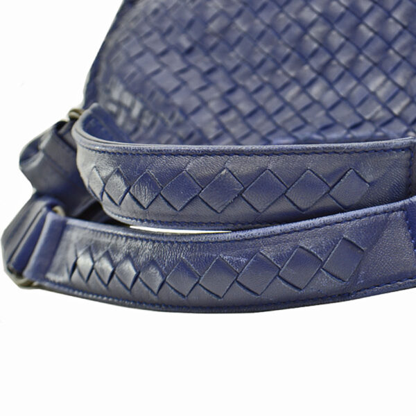 r9021a 2 Bottega Veneta Intrecciato Leather Handbag Navy