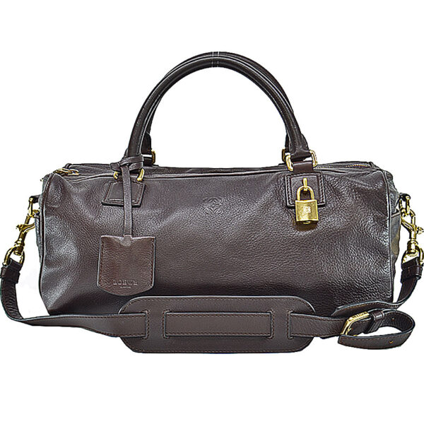 r9055a Loewe Anagram Leather Shoulder Bag Chocolate Brown