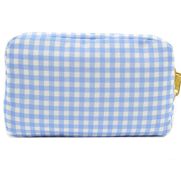 r9087f 1 Miu Miu Pouch Nylon Blue White Gingham Check Multi Case