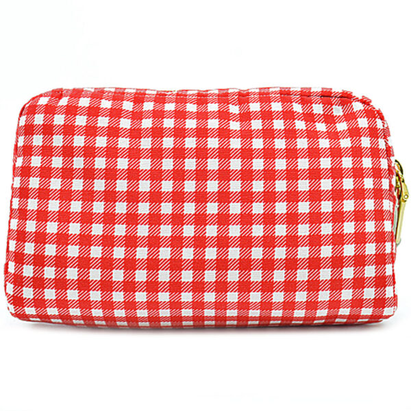 r9088f 1 Miu Miu Pouch Nylon Red White Gingham Check Multi Case