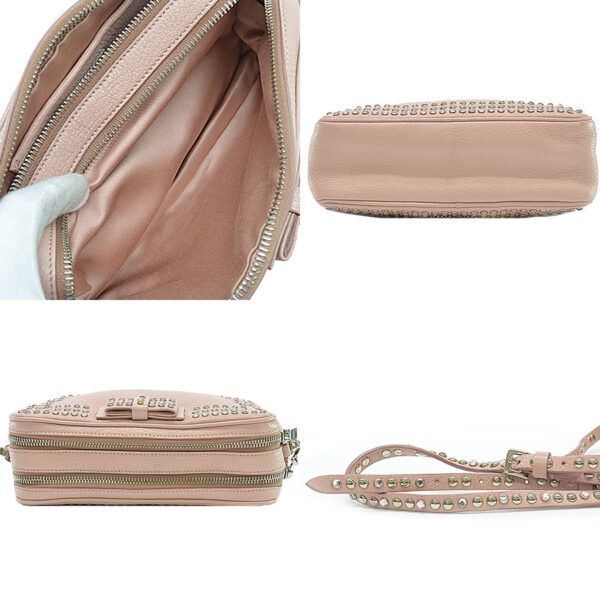 r9157a 4 Miu Miu Bag Leather Pink Rhinestone Shoulder Bag Crossbody