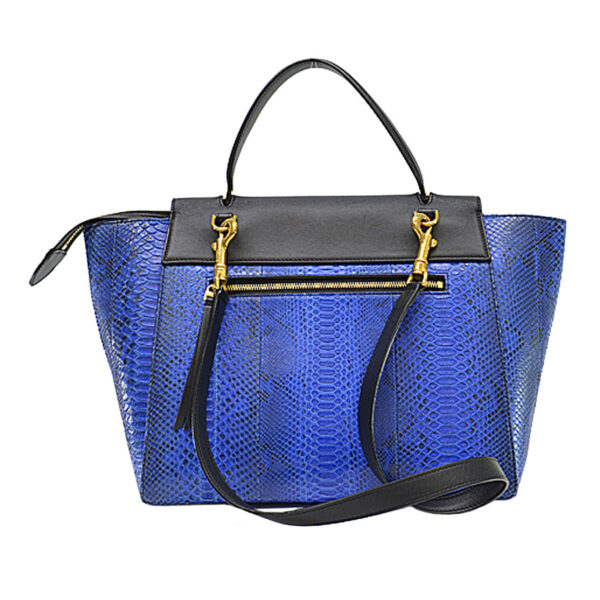 r9344f 1 Celine Belt Bag Shoulder Bag Python Leather Blue Black