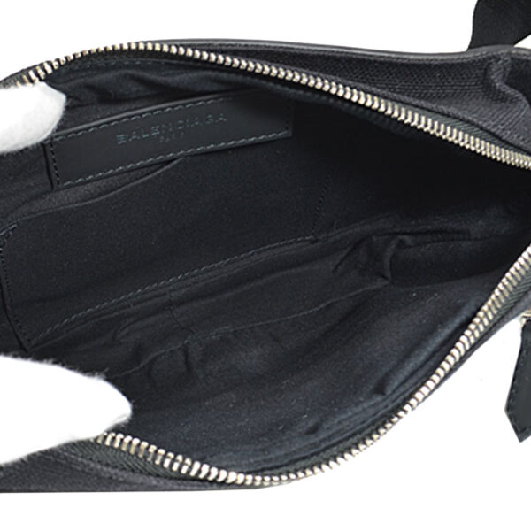 r9367i 2 Balenciaga Leather Nylon Waist Pouch Black