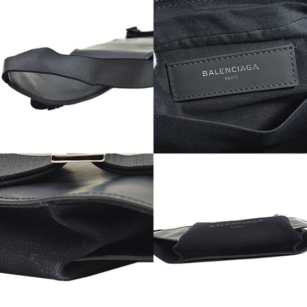 r9367i 4 Balenciaga Leather Nylon Waist Pouch Black