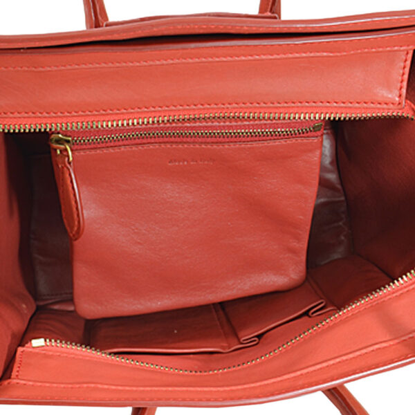 r9370g 3jpg Celine Luggage Micro Shopper Handbag Leather Red