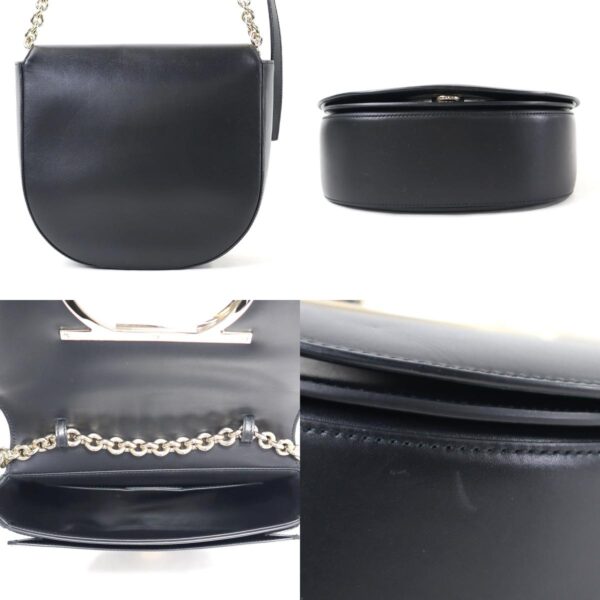 r9406g 2 c Salvatore Ferragamo Gancini Leather Crossbody Shoulder Bag Black