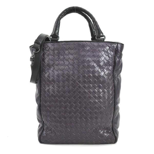 r9568a Bottega Veneta Intrecciato Leather Shoulder Bag Purple Black