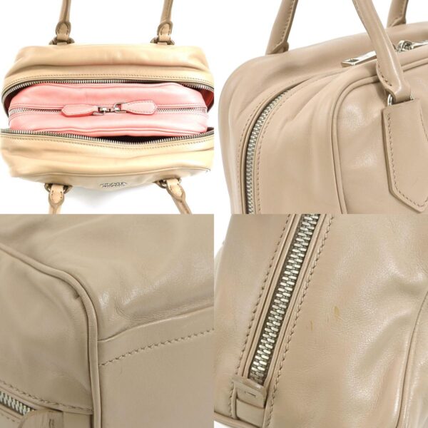 r9625a 5 c Prada Leather Handbag Beige