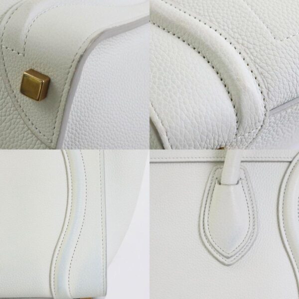 r9747a 5 c Celine Luggage Micro Shopper Handbag Leather White