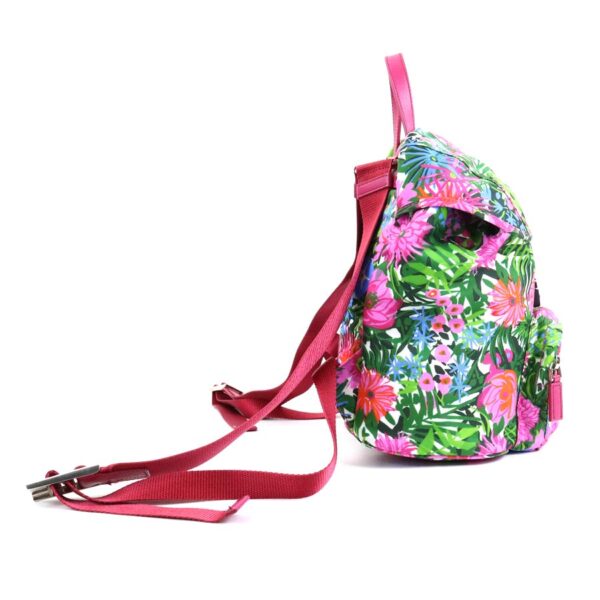 r9775g 1 Prada Flower Botanical Nylon Backpack Pink Multicolor