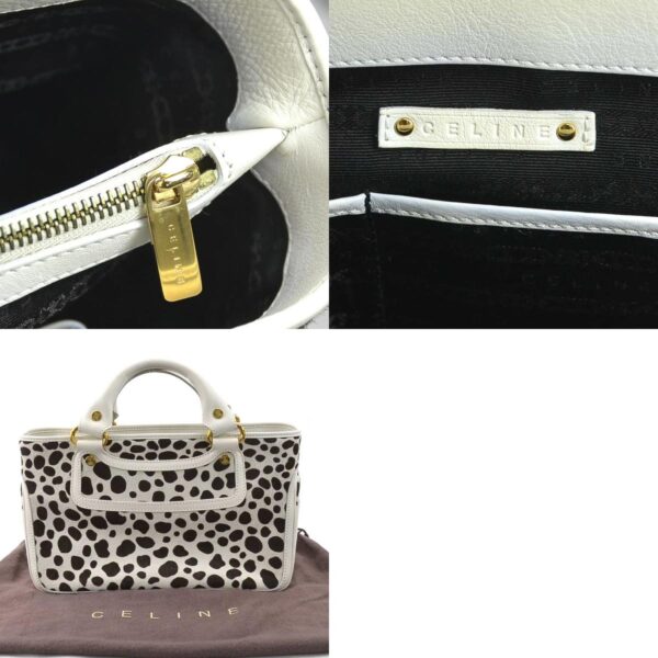 r9890f 13 c Celine Boogie Bag Leather Harako White Brown