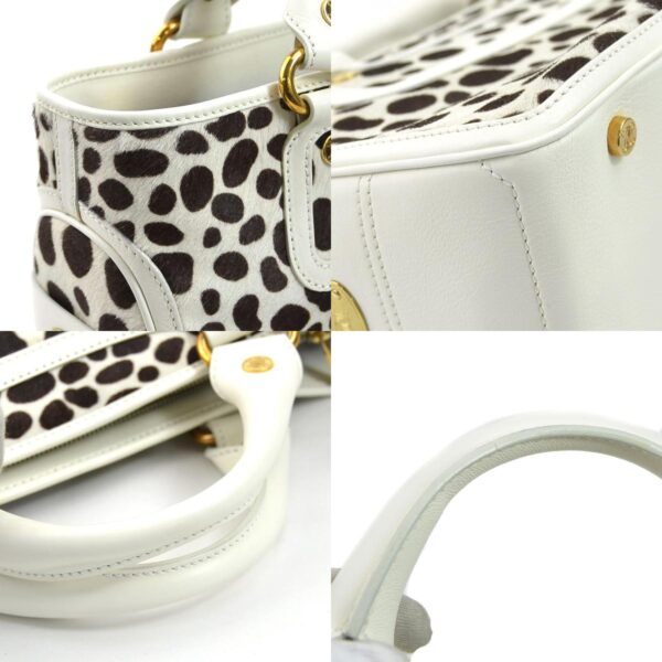 r9890f 5 c Celine Boogie Bag Leather Harako White Brown