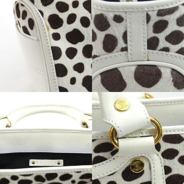 r9890f 9 c Celine Boogie Bag Leather Harako White Brown