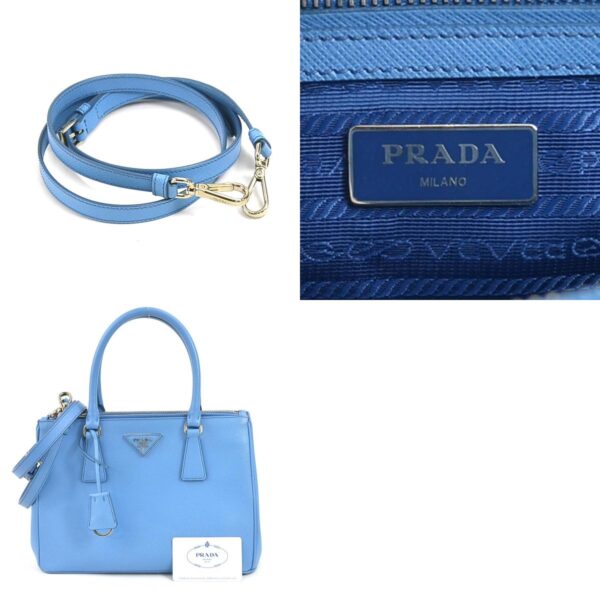 r9917k 13 c Prada Galleria Leather Shoulder Bag Blue