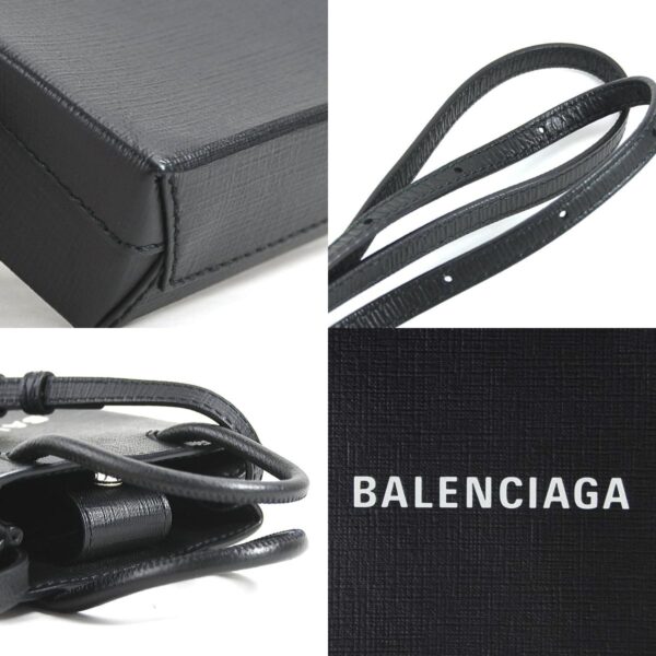 r9942f 6 c Balenciaga Leather Crossbody Shoulder Bag Black