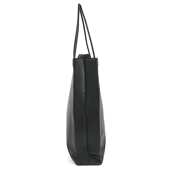 r9966a 1 Balenciaga Leather North South Shopping Bag Black