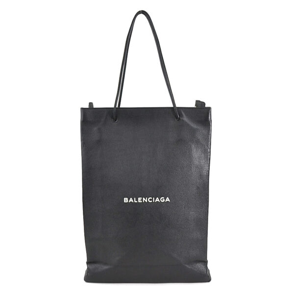 r9966a Balenciaga Leather North South Shopping Bag Black