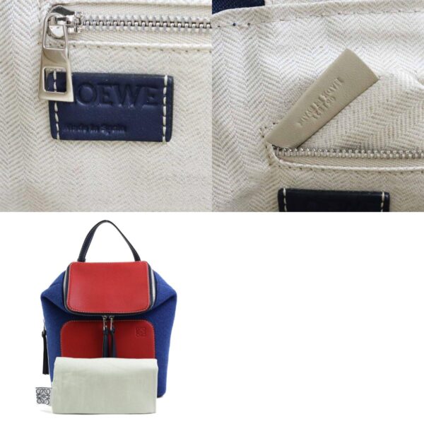 r9973g 10 c Loewe Leather Felt Backpack Red Blue