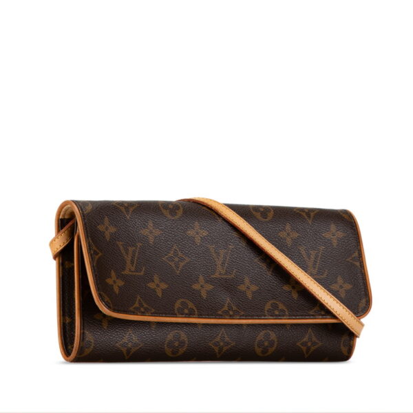 rfoepv7jyjx89j0x 2 Louis Vuitton Monogram Pochette Twin GM Shoulder Bag Brown