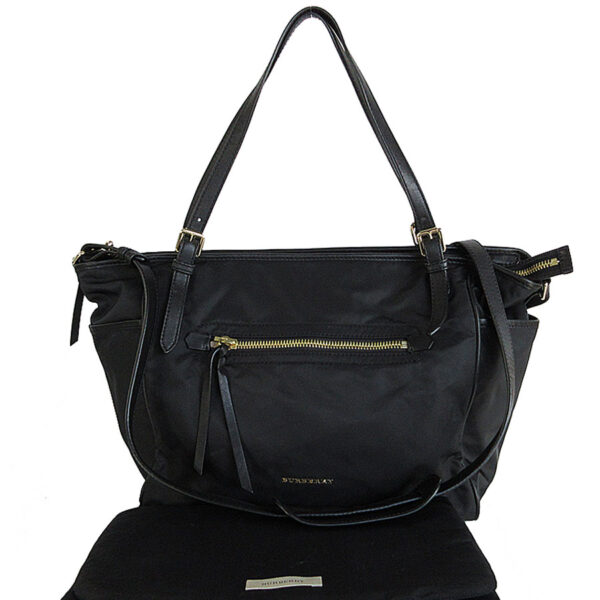 s0013i Burberry Nylon Leather Shoulder Bag Black