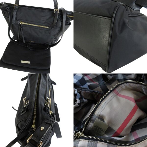 s0013i 6 c Burberry Nylon Leather Shoulder Bag Black