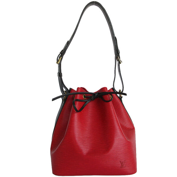 s0040a 1 Louis Vuitton Petit Noe Epi Leather Shoulder Bag RedBlack