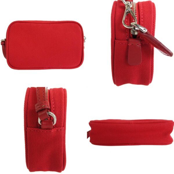 s0046g 2 c Prada Pouch Canvas Leather Red