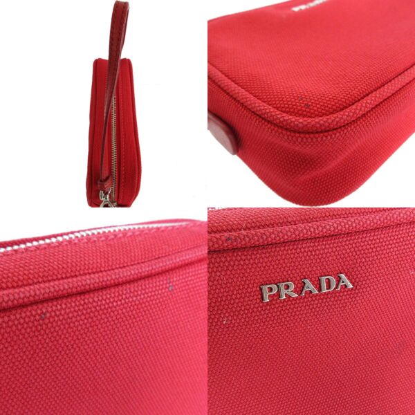 s0046g 6 c Prada Pouch Canvas Leather Red