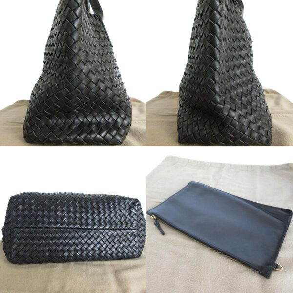 s0051f 2 c Bottega Veneta Intrecciato Leather Tote Bag Black