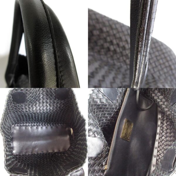 s0051f 6 c Bottega Veneta Intrecciato Leather Tote Bag Black