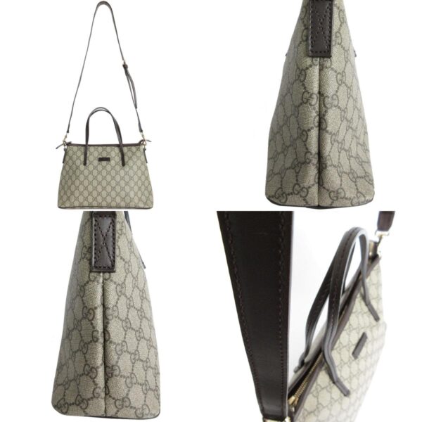 s0053a 2 c Gucci GG Supreme Leather Shoulder Bag Beige Brown