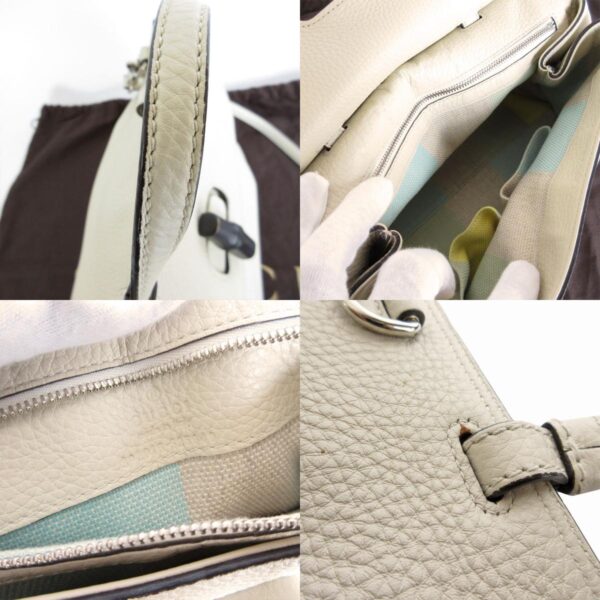 s0060j 6 c Gucci Bamboo Leather Shoulder Bag Ivory